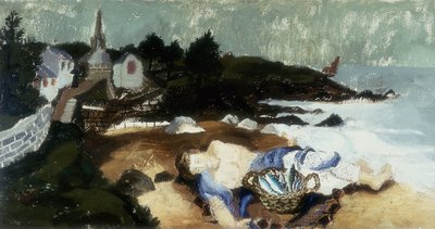 Pêcheur endormi, Ploar, Bretagne, 1930 - Christopher Wood